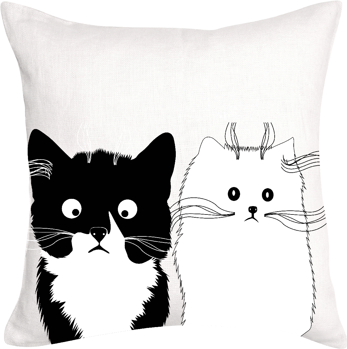The Cute Cat Whisker Family Cushions - Cushion (1250x1458), Png Download