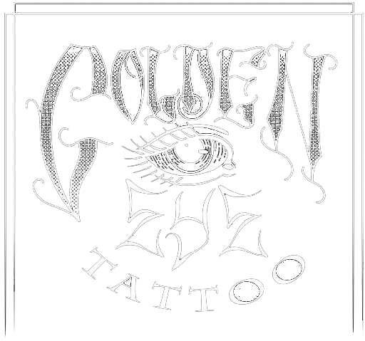 Golden Eye Tattoo - Line Art (513x500), Png Download