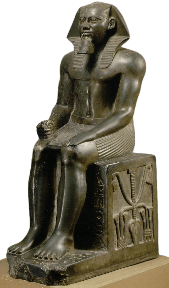 Pair Statue Of Queen Ankh Nes Meryre Ii And Her Son - Statue Of Khafre (552x940), Png Download