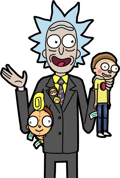 Salesman Rick - Weird Rick Pocket Mortys (500x739), Png Download