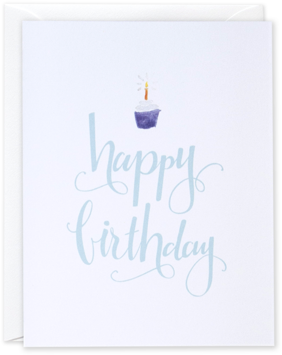 Happy Birthday Cupcake Card (1000x1001), Png Download