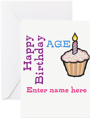 Personalized Birthday Cupcake Greeting Card By Tnook - Personalized Birthday Cupcake Greeting Card (460x460), Png Download
