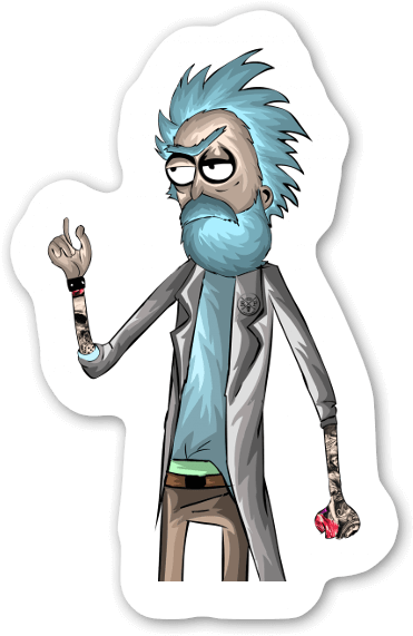 Bearded Rick Sticker - Beard (404x600), Png Download
