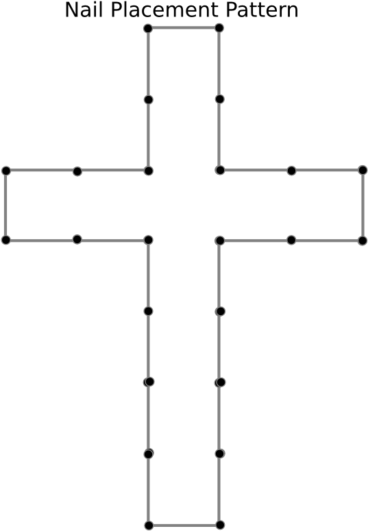 Wooden Cross Patterns Free - Simple Cross String Art Patterns (640x828), Png Download