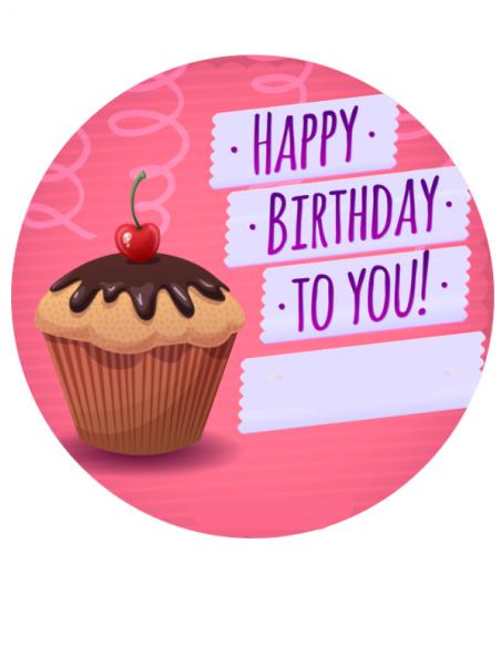 Birthday Cupcake Cake Topper - Happy Birthday From The Dog, Humorous Scooting Canine (600x600), Png Download