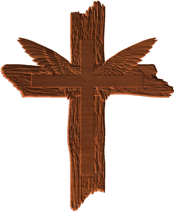 Winged Old Wood Cross - Mexican Ironwood Carvings (430x430), Png Download