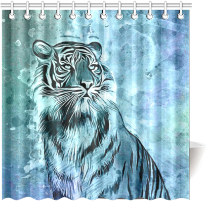 Watercolor Tiger Shower Curtain - Designedbyindependentartists Case For Lg K4 2017 - (500x500), Png Download