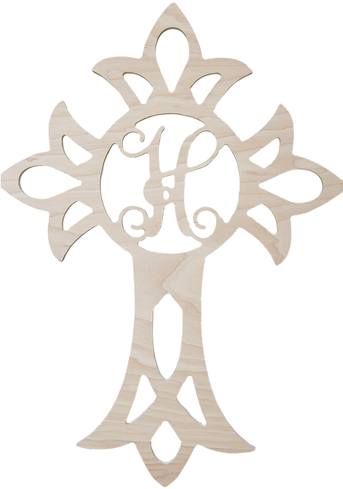 Cross Wood Monogram - Monogram (500x750), Png Download