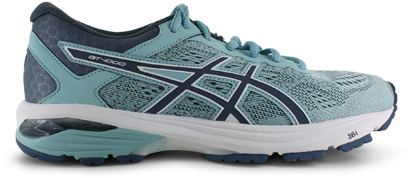 Asics Gt-1000 6 Womens Porcelain Blue Smoke - Asics Gt 1000 5 Ps Junior (615x429), Png Download
