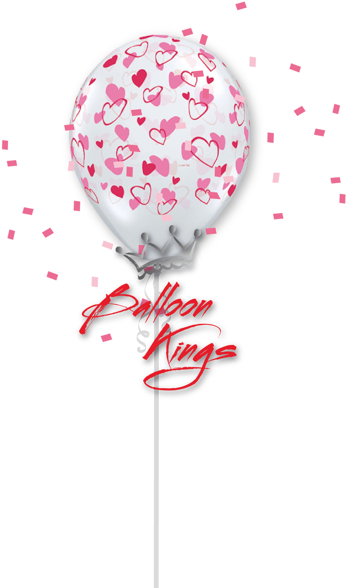 11in Latex Clear Red And Pink Hearts - 11 Inch Red And Pink Hearts Ltx-clr (1080x1280), Png Download