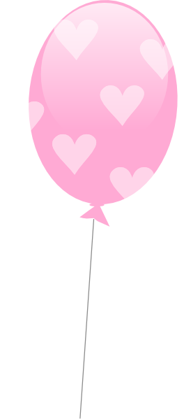 How To Set Use Pink Balloon With Hearts Svg Vector (264x599), Png Download