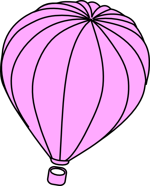 Balloon Clipart Light Pink - Hot Air Ballon Outline (480x597), Png Download