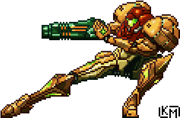 Samus Varia Suit By Rolltonotdie Zero Suit Samus, Samus - Metroid Pixel Art (600x300), Png Download