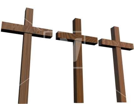 Three Wooden Crosses - Mission Santa Barbara (550x366), Png Download