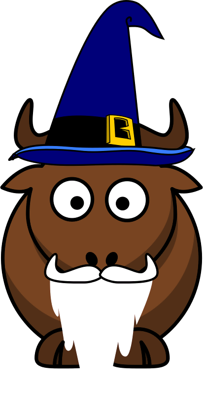 Cartoon Gnu Wizard - Cartoon Wildebeest (412x800), Png Download