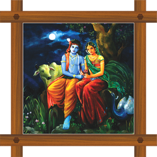 Lord Radha Krishna Painting (500x500), Png Download