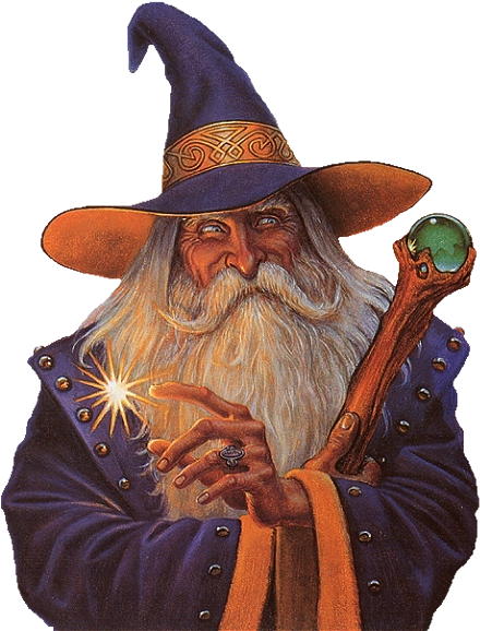 Smiling-wizard - Wizard Png (310x400), Png Download