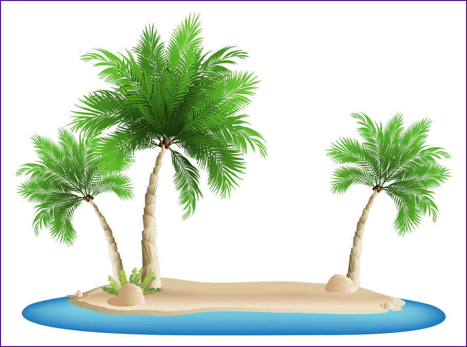 Shocking Palm Png Image - Palm Tree Beach Png (908x674), Png Download