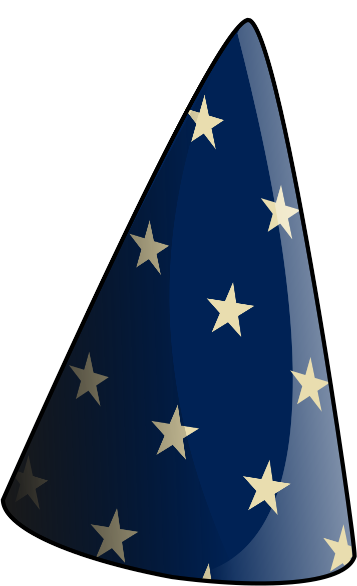 Wizard Hat Silhouette - Magician Hat Cartoon Png (356x584), Png Download