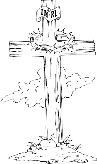 Wooden Cross - Black And White Wooden Cross (329x556), Png Download
