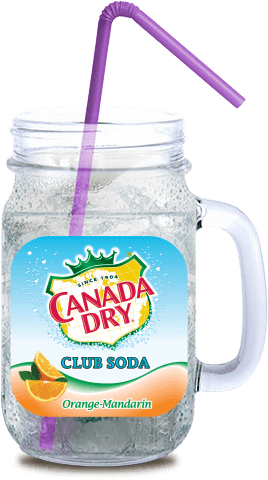 Mason Jar Cup With Canada Dry Orange Mandarin Club - Diet Canada Dry Cranberry Ginger Ale, 12 Fl Oz Cans, (268x600), Png Download