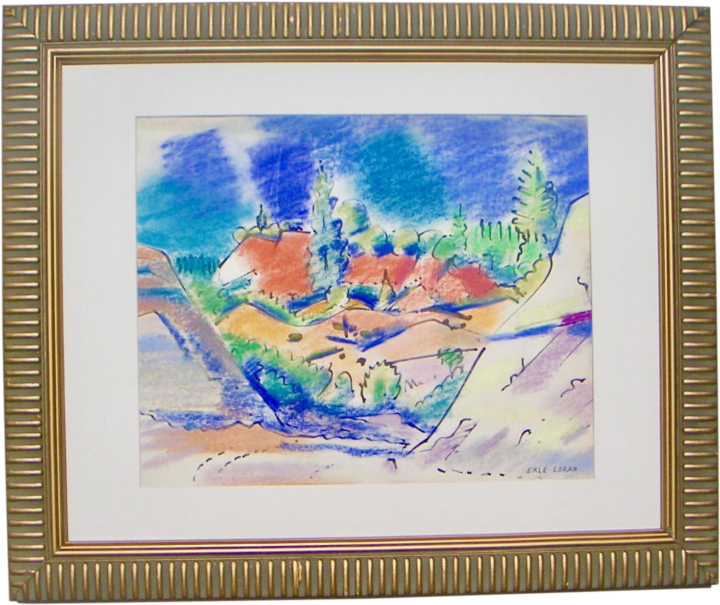 Erle Loran California Gold Country Drawing - Drawing (1566x1314), Png Download