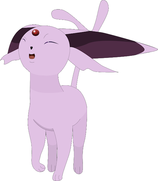 Photo - Laughing Espeon (530x609), Png Download