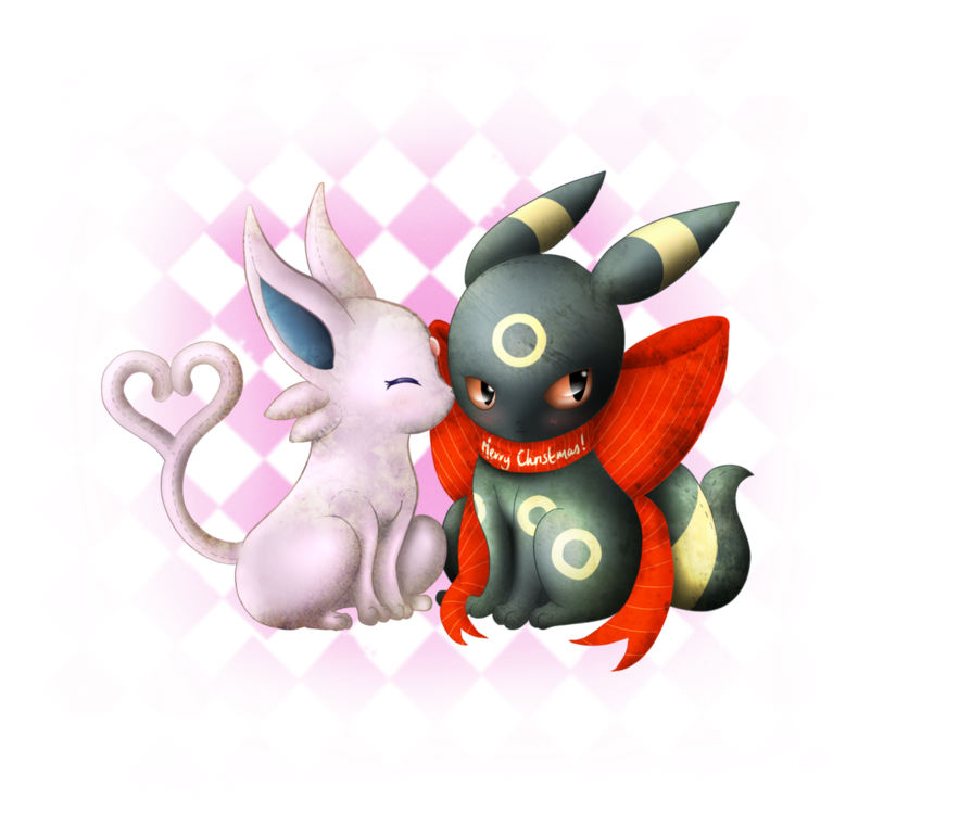 Umbreon And Espeon Images X Mas Espeon X Umbreon Dolls - Espeon And Umbreon Christmas (1010x791), Png Download
