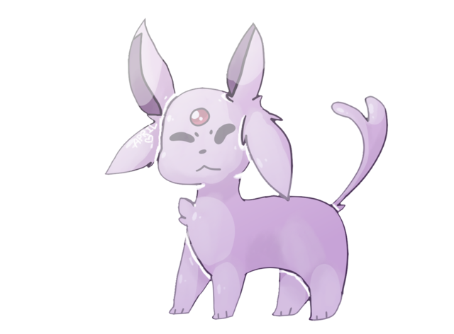 File - Espeon - Cartoon (640x472), Png Download