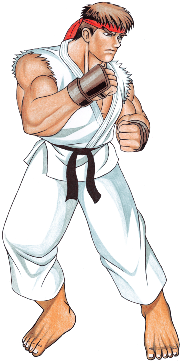 Street Fighter 2 Ryu - Ryu Street Fighter Stance (651x1226), Png Download