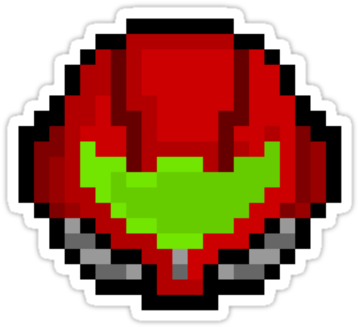 Samus Helmet Png - Pixel Art Deadpool Logo (375x360), Png Download
