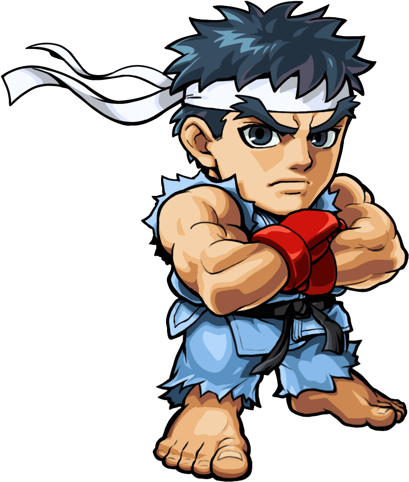 Ryu Png Free Download - Ryu Street Fighter Cartoon (1000x1000), Png Download
