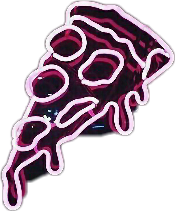🍕 🍕 🍕 Ftestickers Tumblr Vapor Vaporwave Neon Pizza - Neon Light (606x730), Png Download