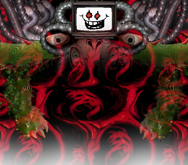 Flowey Vs Giygas Fite - Photoshop Flowey Vs Giygas (640x560), Png Download