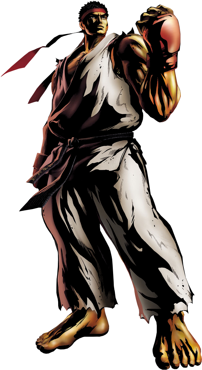 Ryu Png Image - Marvel Vs Capcom 3 Character Art (938x1221), Png Download