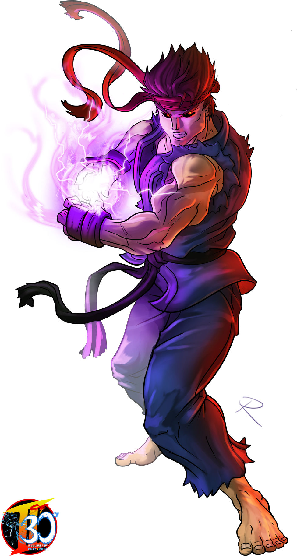 Evil Ryu By Robbie Reilly - Super Street Fighter 2 Png (1014x1894), Png Download