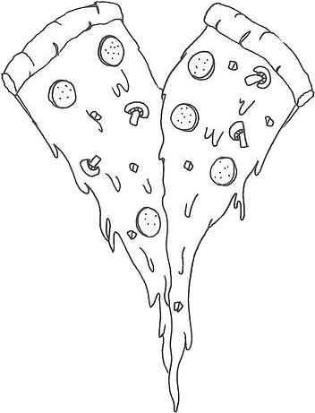 #pizza #tumbler #food #еда #пицца #тамблер - Transparent Food Black And White (500x678), Png Download
