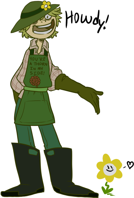 “ So I Created A Human Flowey For That One Au - Angry Flowey (500x750), Png Download
