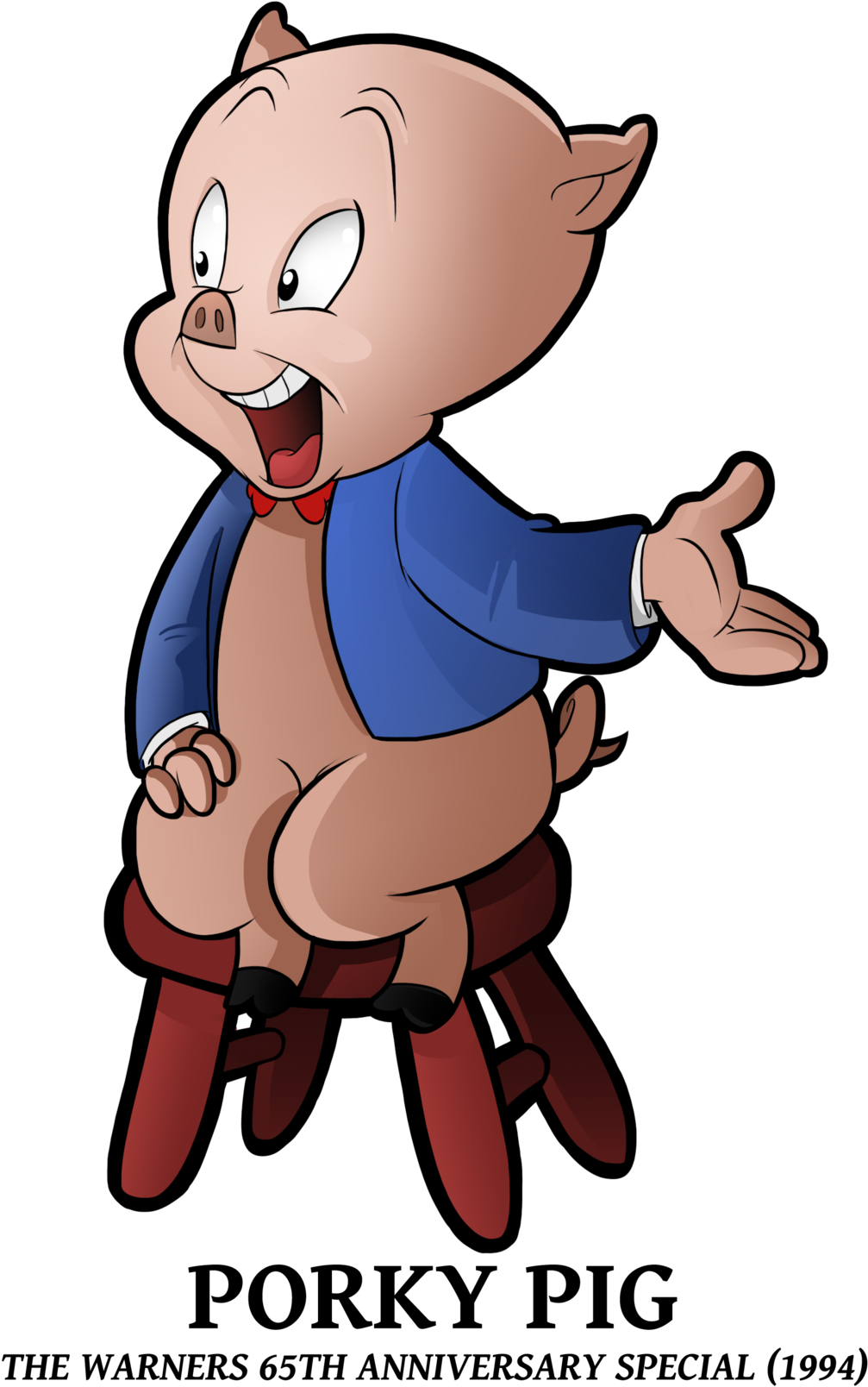 Animaniacs Cameos Porky Pig By Boscoloandrea Looney - Porky Pig Png (1024x1661), Png Download