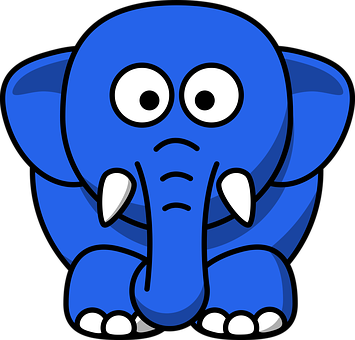 Download Elephant Animal Blue Mammal Baby Cute Nose - Cartoon Elephant Face  PNG Image with No Background 