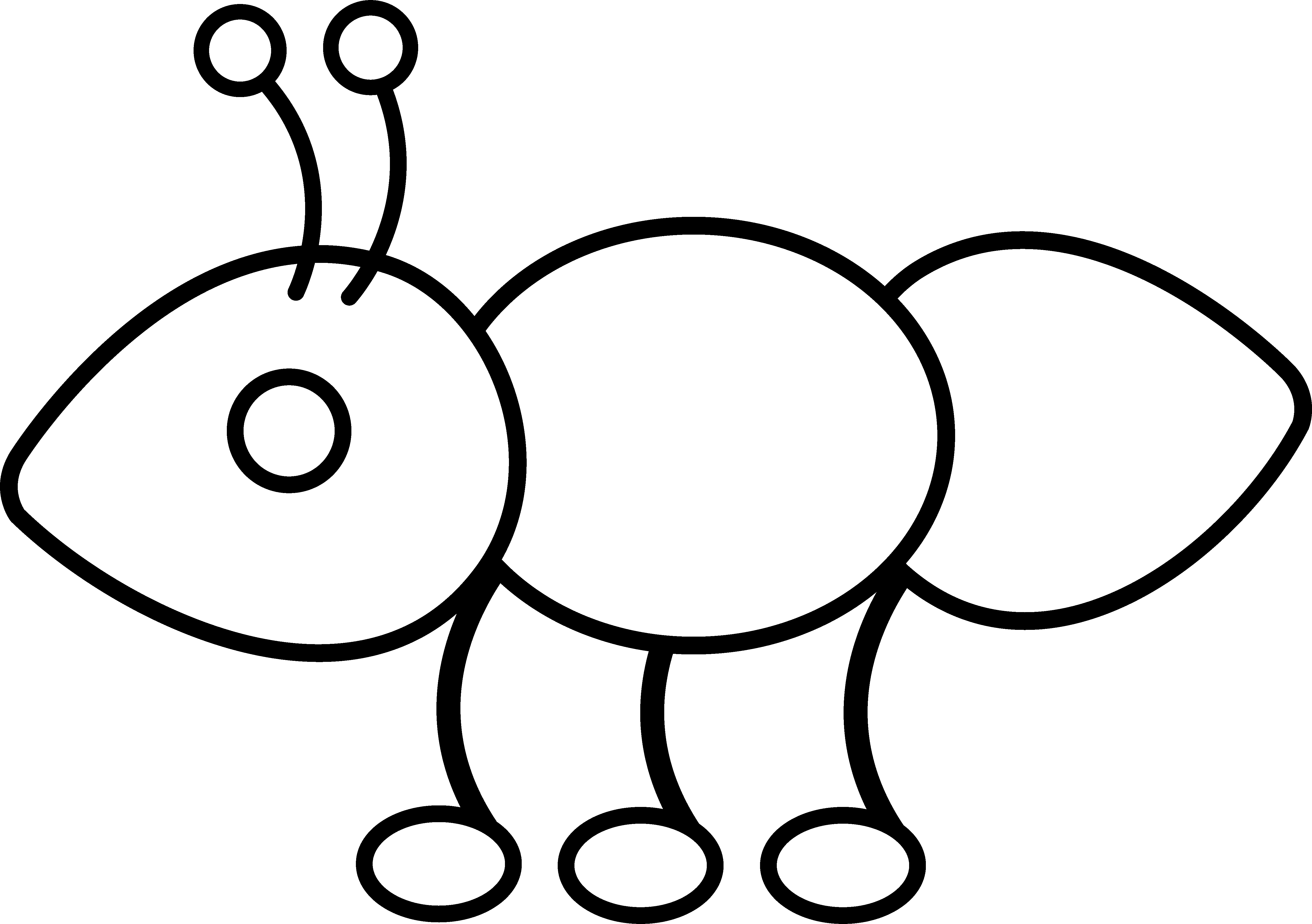 Ants Clipart Black And White - Imagenes De Hormigas Para Dibujar (5246x3694), Png Download