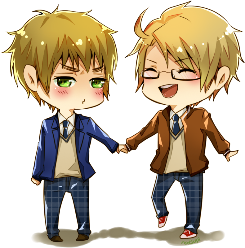 Gakuen Hetalia Usuk (900x851), Png Download