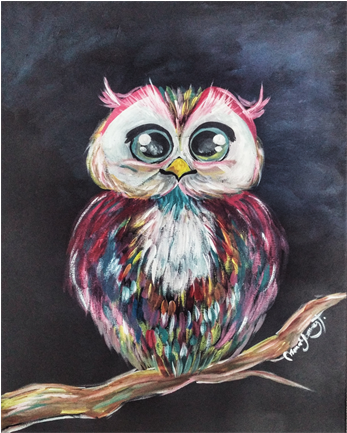Paint The Town - Owl (576x432), Png Download