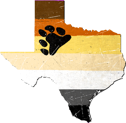 Texas Silhouette Bear Pride Flag - Texas Gay Bear Pride Flag Tshirt (500x500), Png Download