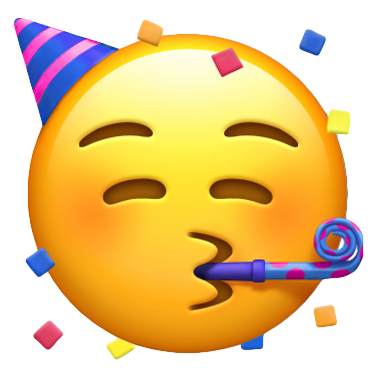 Party Emoji - Emoji Apple (380x378), Png Download