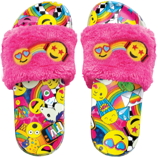 Picture Of Emoji Party Fur Slides - Emoji Slides (550x550), Png Download