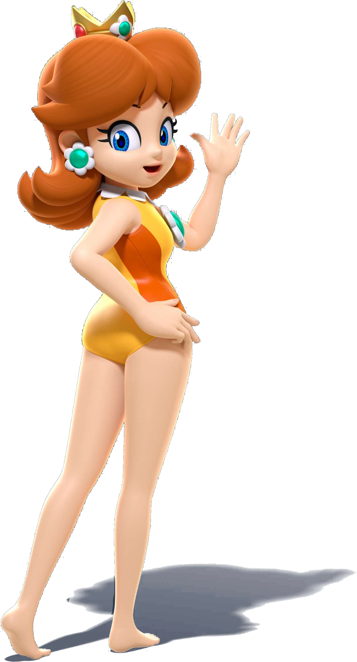 Mario & Sonic 2016 - Daisy Mario And Sonic (1164x2155), Png Download