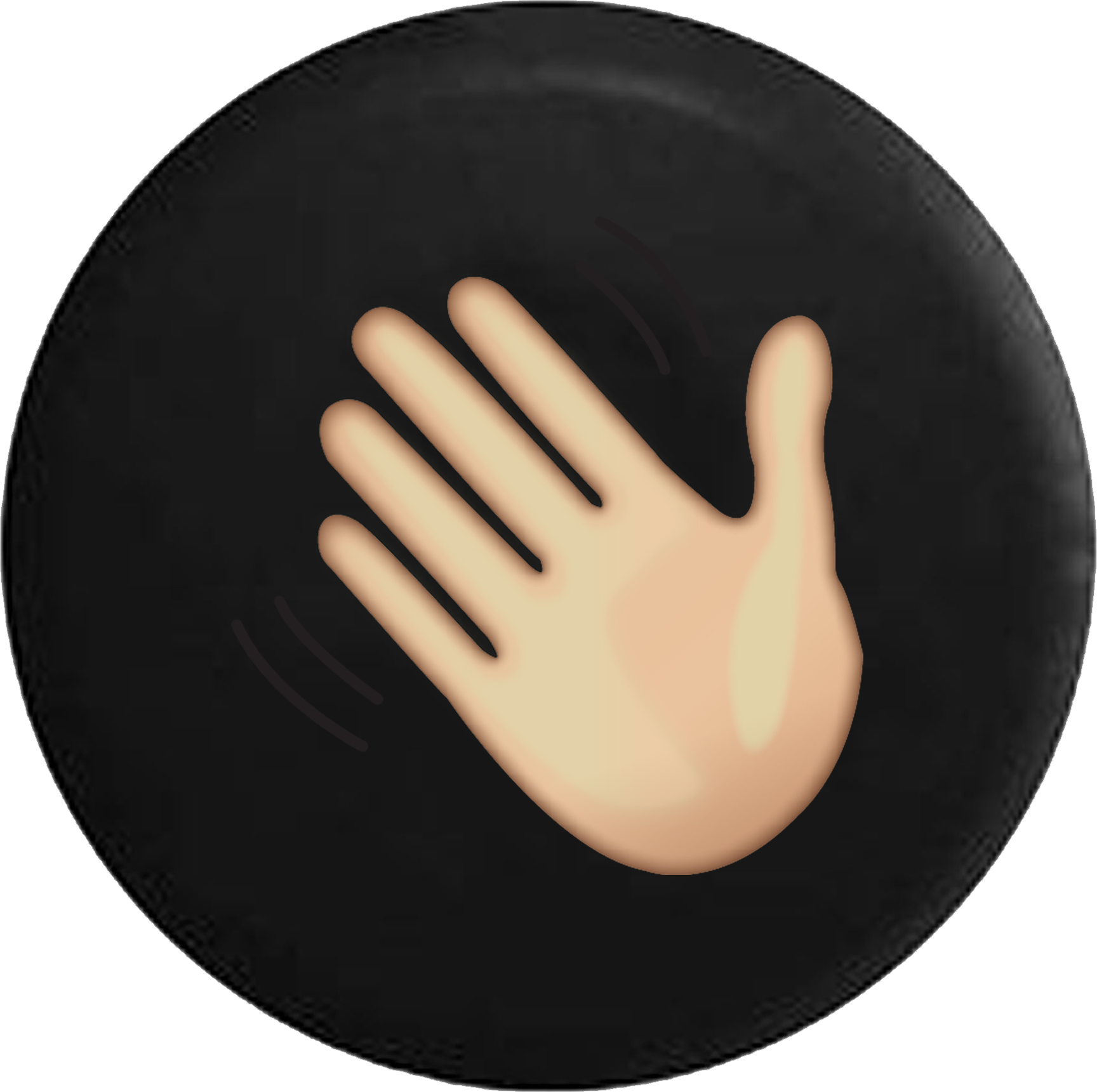 Waving Hand Wave Text Emoji - Millington Middle School (1728x1721), Png Download
