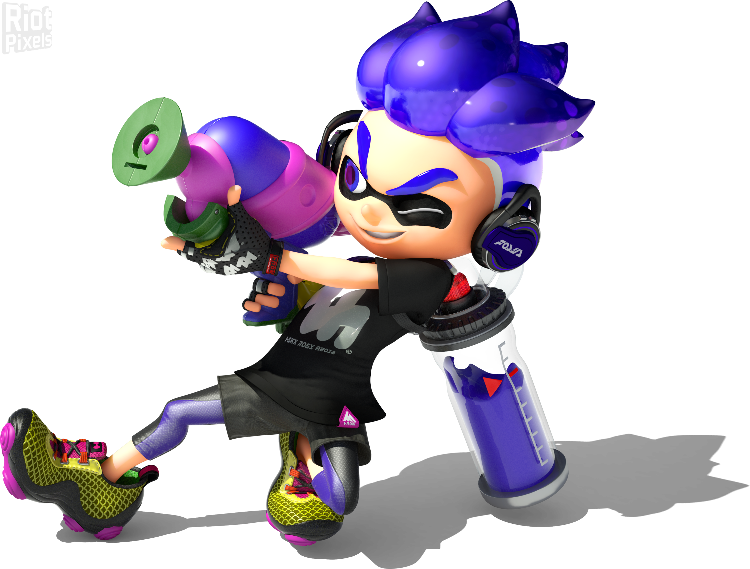 15 June - Green Inkling Splatoon 2 (2845x2160), Png Download