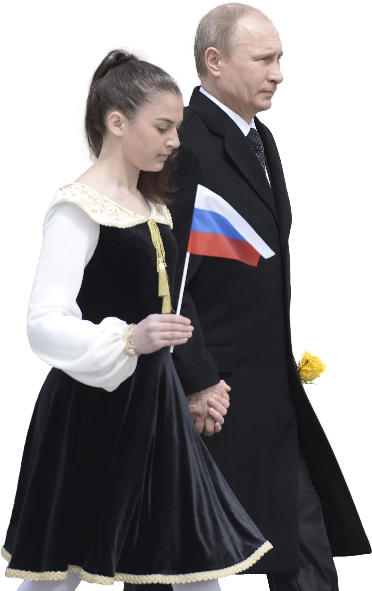 Personvladimir Putin And A Young Woman Holding Hands - 1915 Armenian Genocide 2016 (1544x2455), Png Download